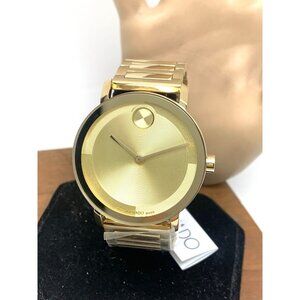 Movado Men's Watch 3601095 Bold Gold Dial Swiss Quartz Stainless Steel 40mm